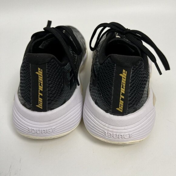 adidas Women's Barricade 12 Tennis Shoe 6.5 Black/Gold Metallic/Carbon - Picture 2 of 9